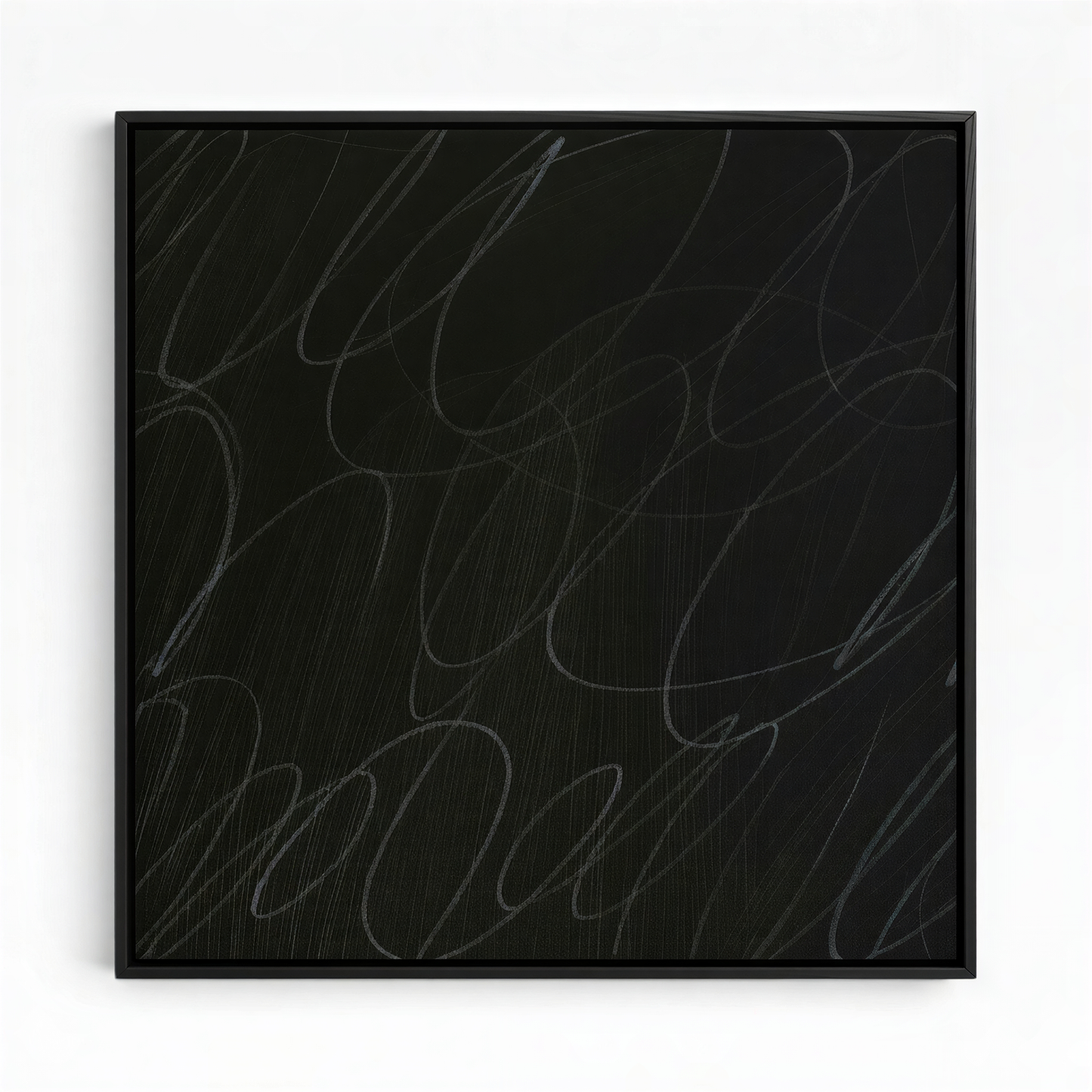 Gestural Marks in Charcoal by DSCVR Art Framed Square Canvas Wall Art