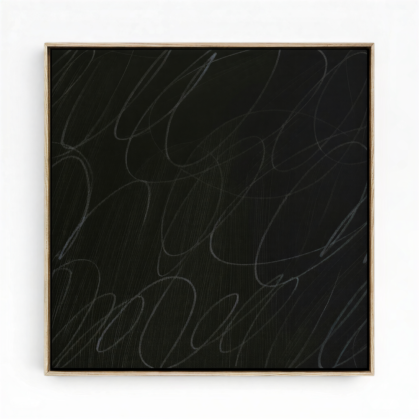 Gestural Marks in Charcoal by DSCVR Art Framed Square Canvas Wall Art