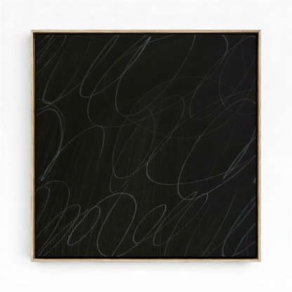 Gestural Marks in Charcoal by DSCVR Art Framed Square Canvas Wall Art