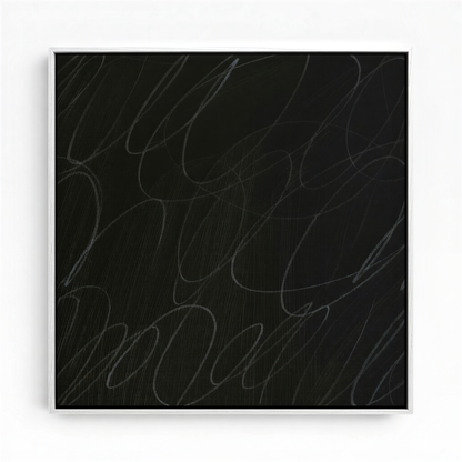 Gestural Marks in Charcoal by DSCVR Art Framed Square Canvas Wall Art