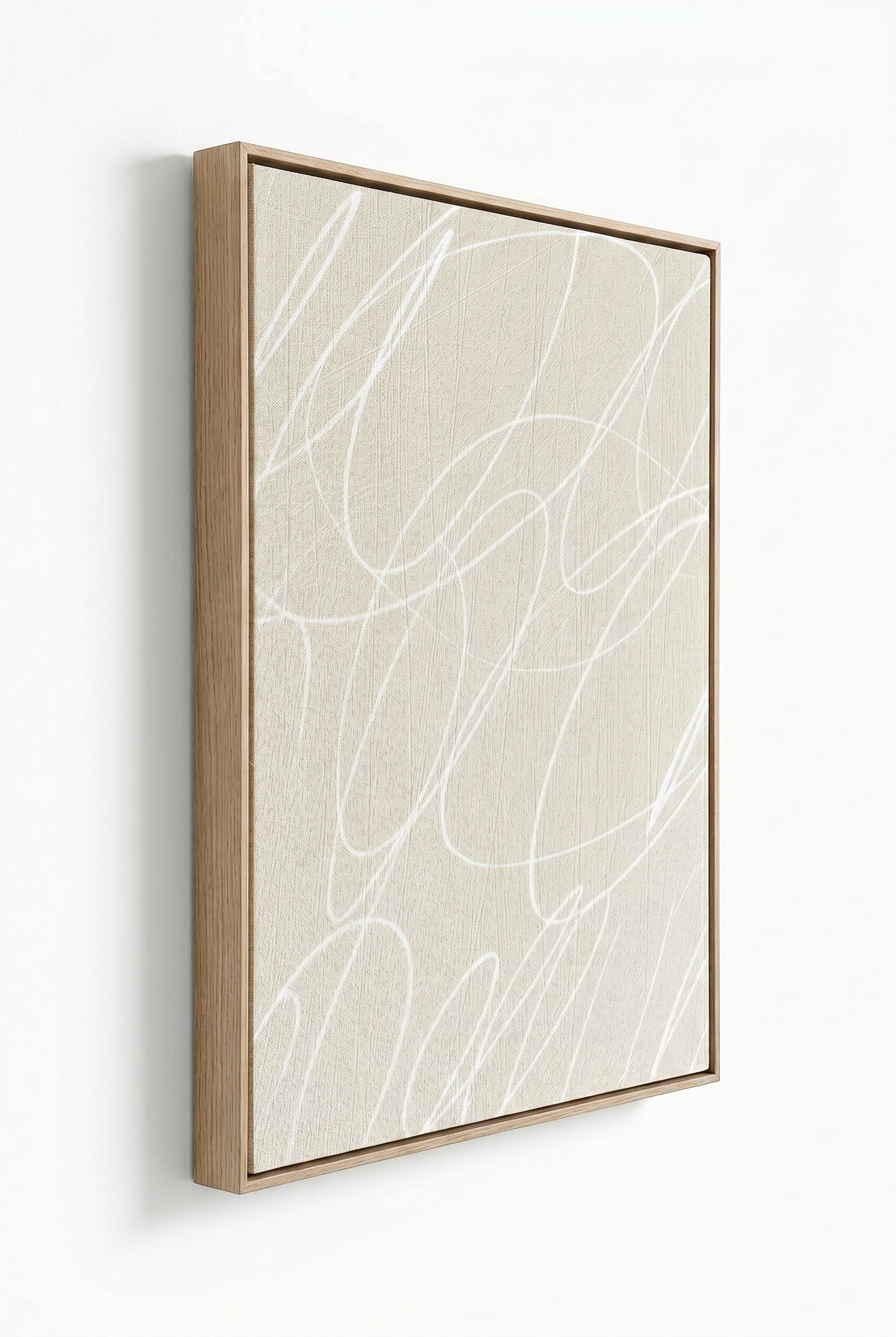Gestural Marks in Linen by DSCVR Art Framed Square Canvas Wall Art
