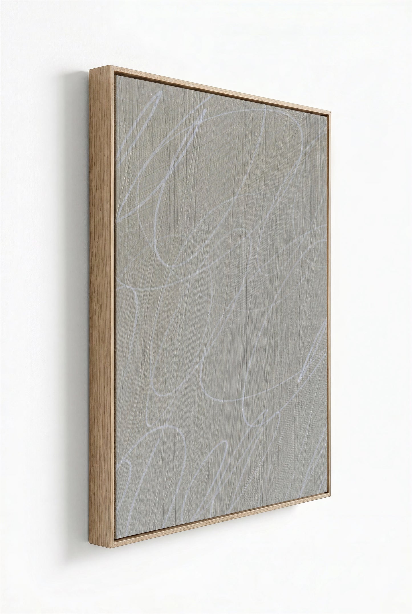 Gestural Marks in French Linen Framed Canvas Wall Art