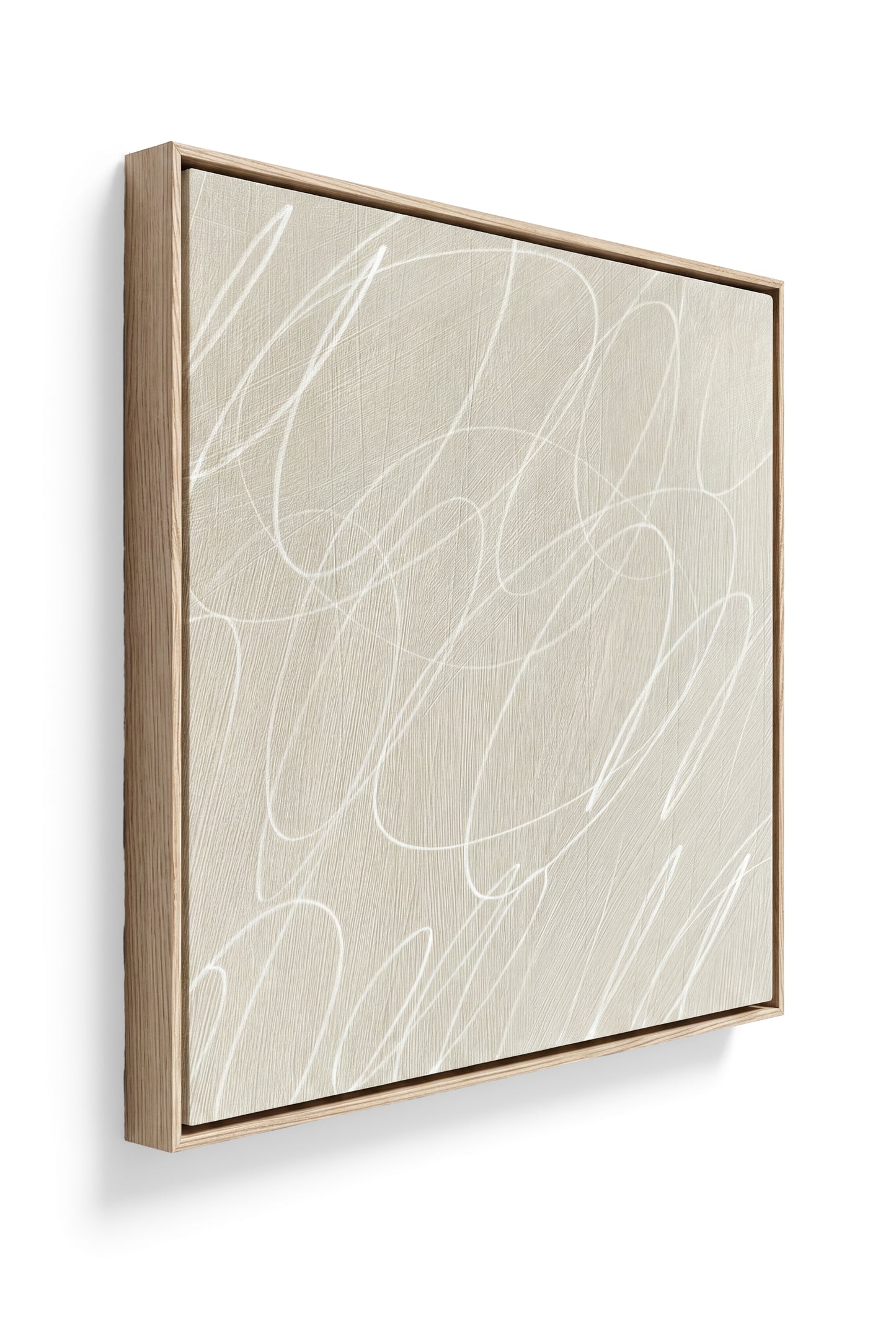 Gestural Marks in Linen by DSCVR Art Framed Square Canvas Wall Art