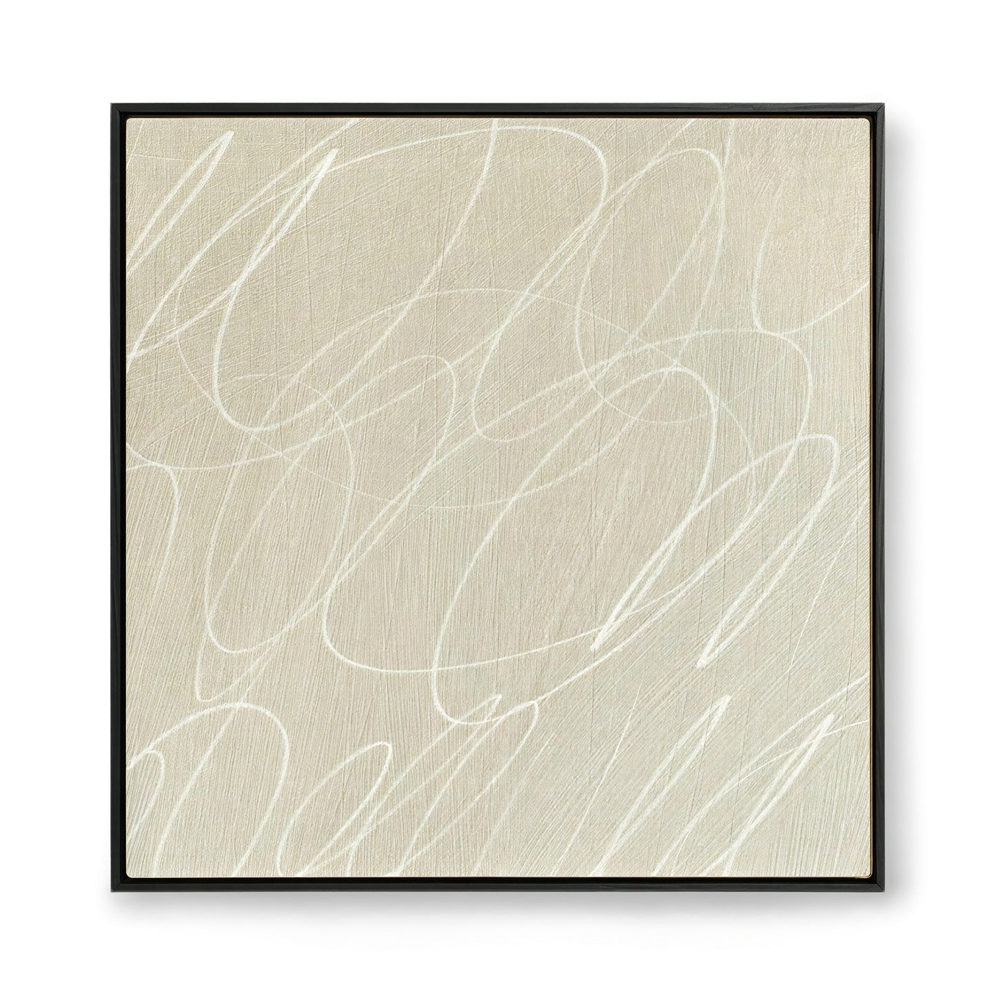 Gestural Marks in Linen by DSCVR Art Framed Square Canvas Wall Art