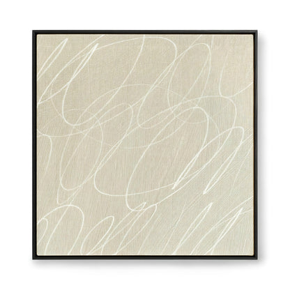 Gestural Marks in Linen by DSCVR Art Framed Square Canvas Wall Art