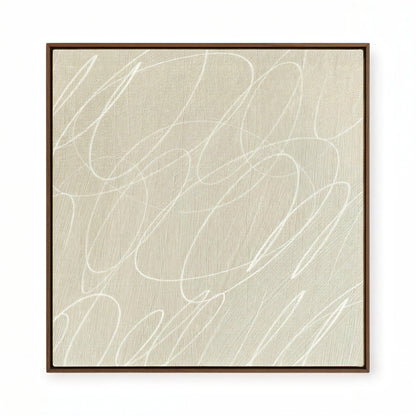 Gestural Marks in Linen by DSCVR Art Framed Square Canvas Wall Art