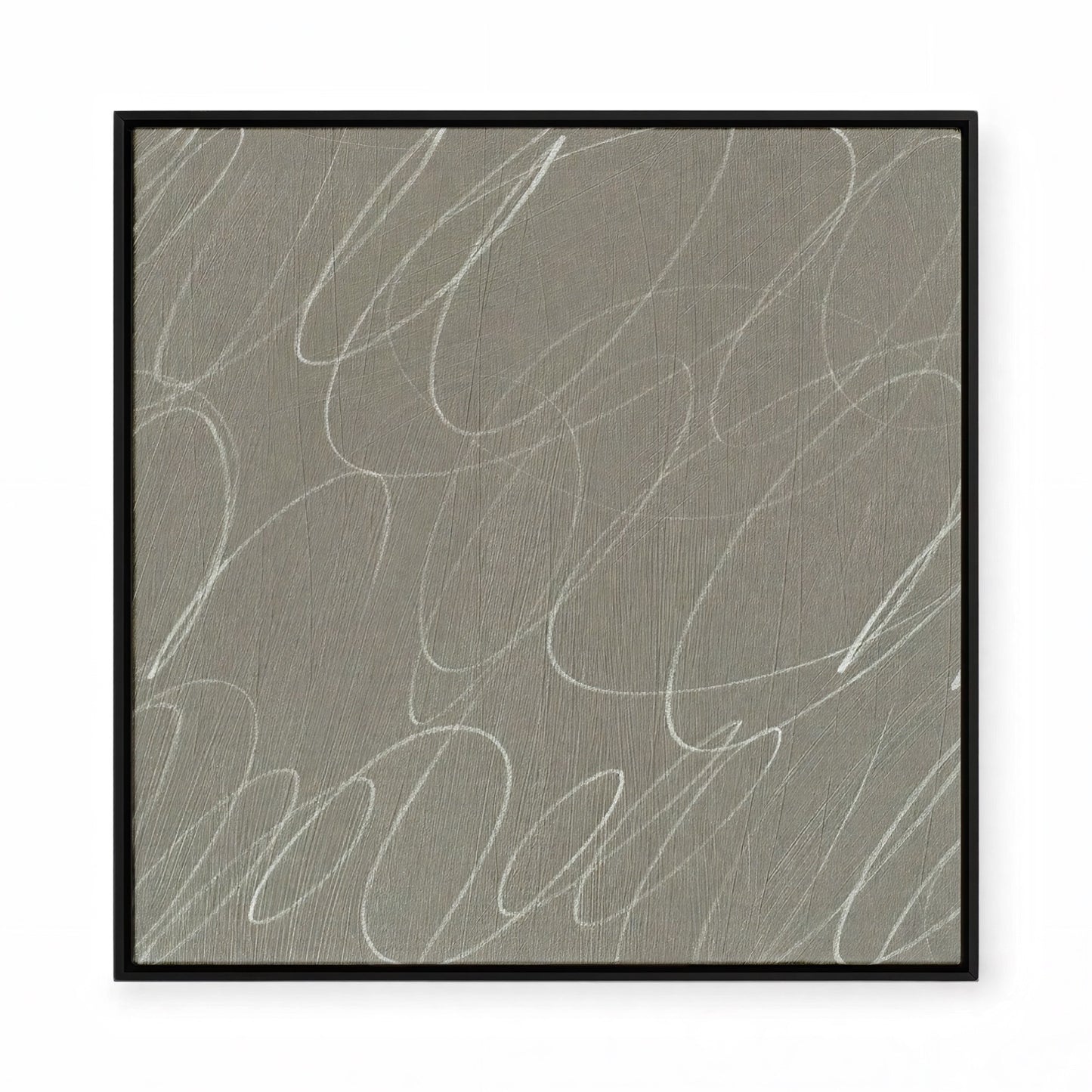 Gestural Marks in Fog by DSCVR Art Framed Square Canvas Wall Art