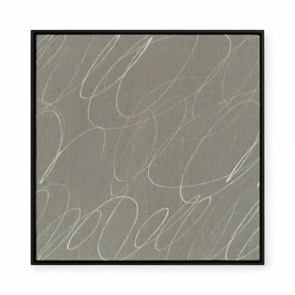 Gestural Marks in Fog by DSCVR Art Framed Square Canvas Wall Art