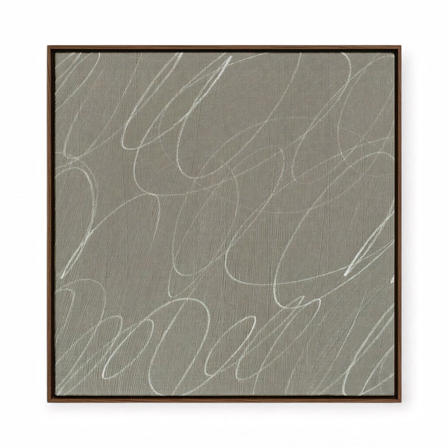 Gestural Marks in Fog by DSCVR Art Framed Square Canvas Wall Art