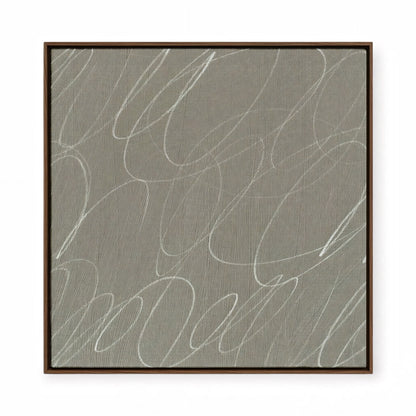 Gestural Marks in Fog by DSCVR Art Framed Square Canvas Wall Art
