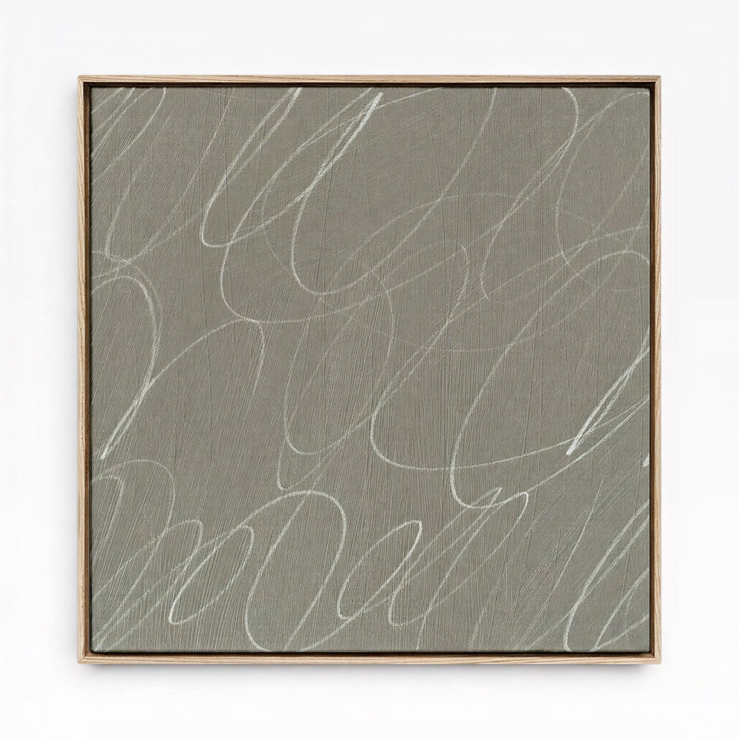 Gestural Marks in Fog by DSCVR Art Framed Square Canvas Wall Art
