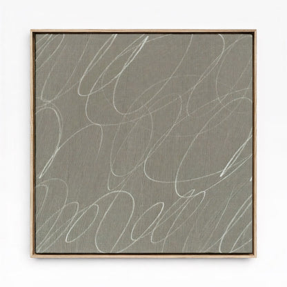 Gestural Marks in Fog by DSCVR Art Framed Square Canvas Wall Art