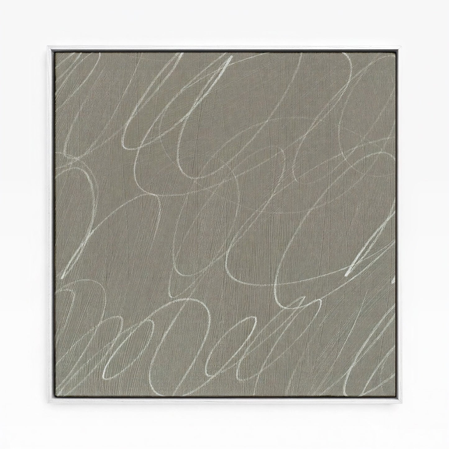 Gestural Marks in Fog by DSCVR Art Framed Square Canvas Wall Art