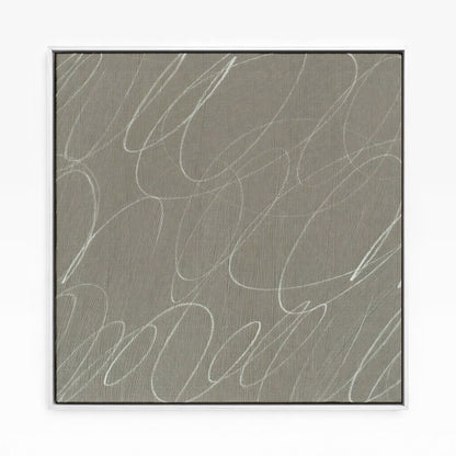 Gestural Marks in Fog by DSCVR Art Framed Square Canvas Wall Art