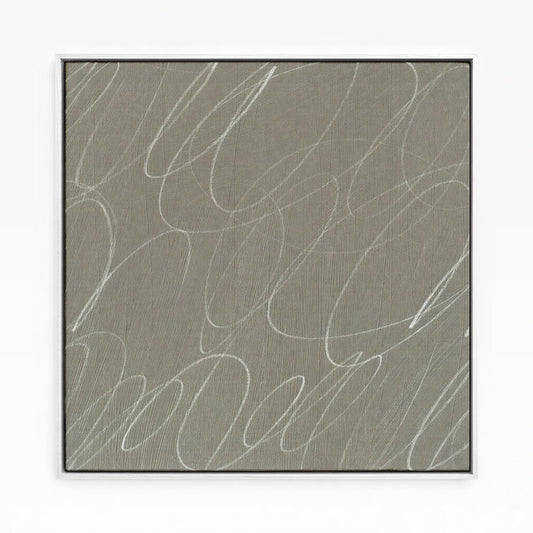 Gestural Marks in Fog by DSCVR Art Framed Square Canvas Wall Art