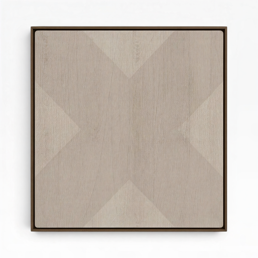 Geo X in Driftwood by DSCVR Art Framed Canvas Wall Art