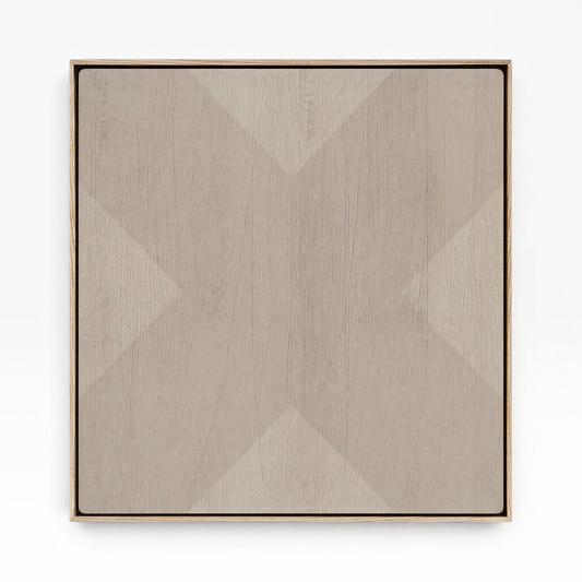 Geo X in Driftwood by DSCVR Art Framed Canvas Wall Art