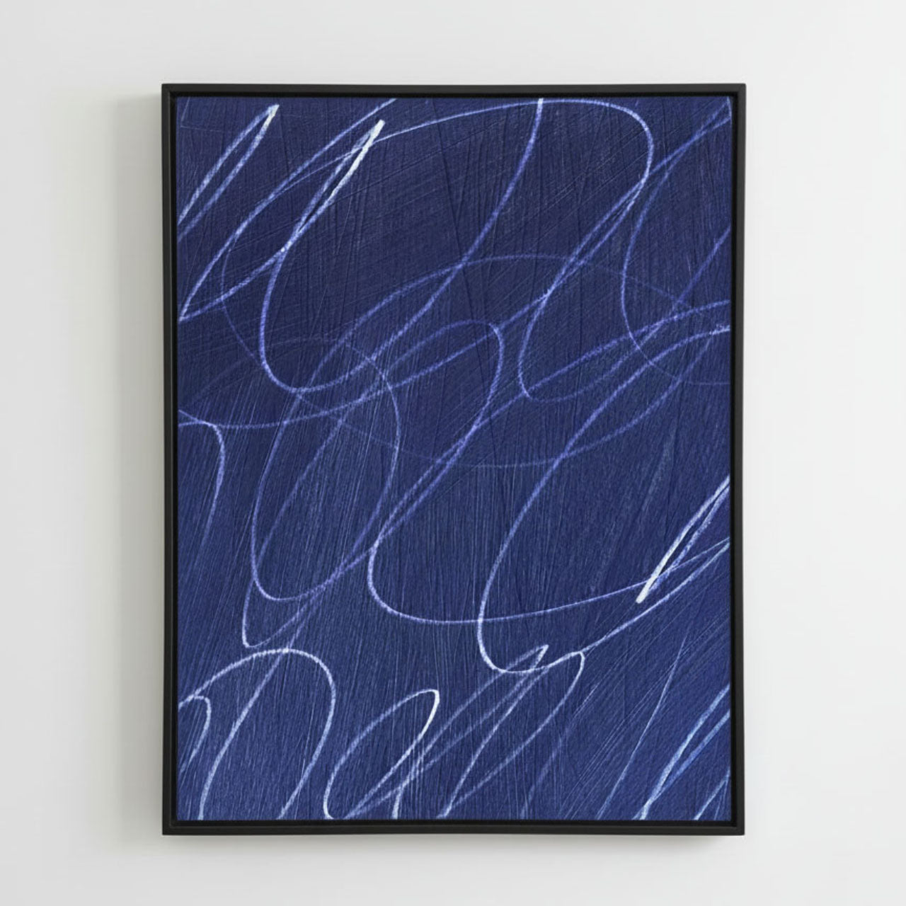 Gestural Marks in Marine by DSCVR Art Framed Canvas Wall Art