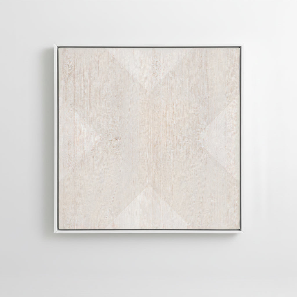 Geo X in Whitewash by DSCVR Art Framed Canvas Wall Art